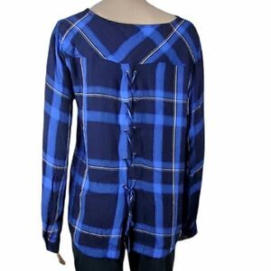 Cloth & Stone Blue Buffalo Check Top